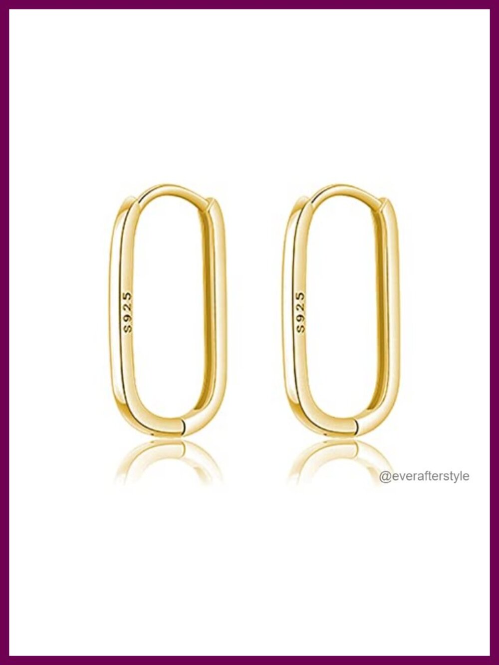 S925 Sterling Silver U Hoop Earrings Minimalist Square Huggie for Women Teens